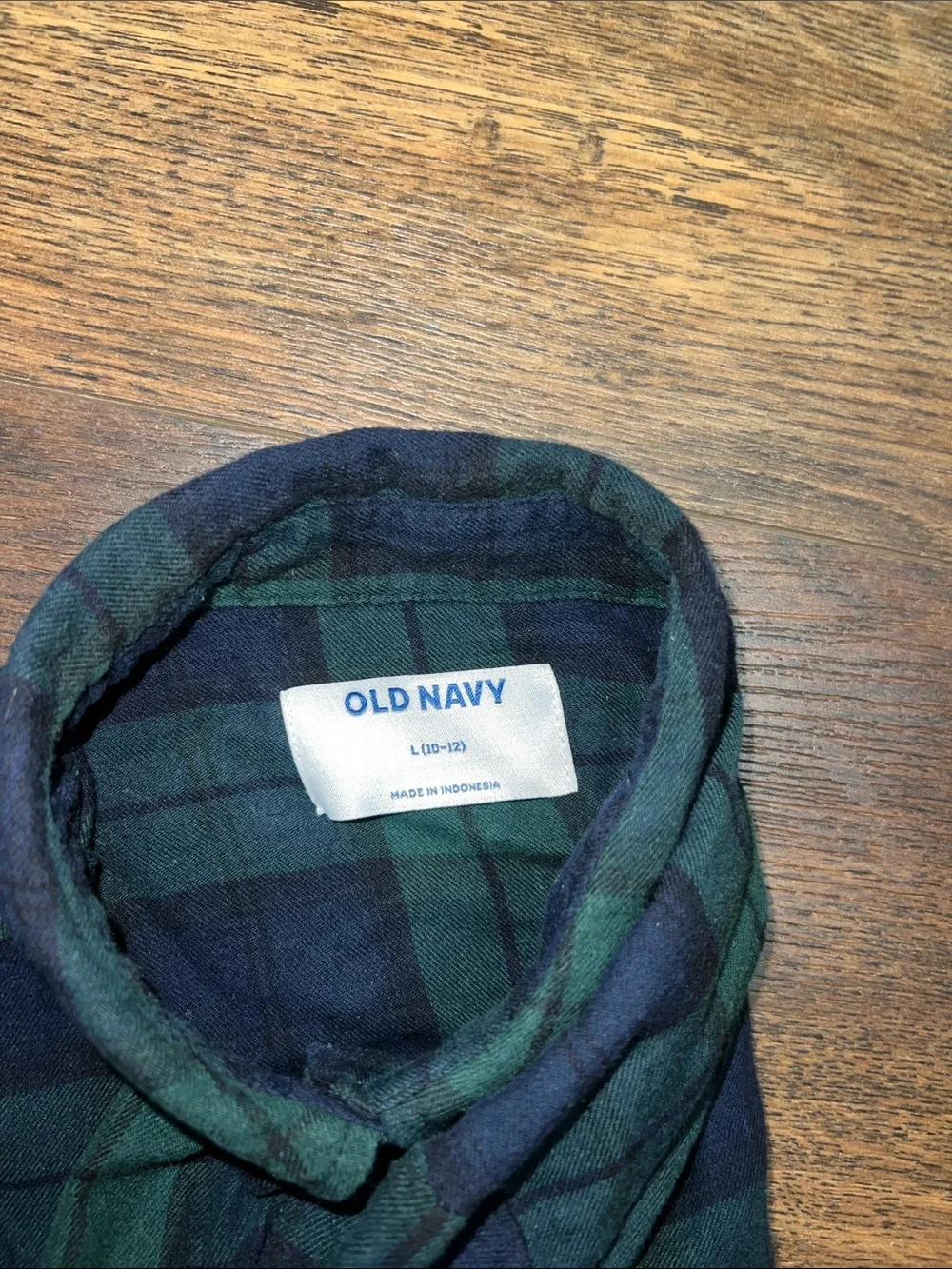 Old Navy Green & Navy Plaid Button-Front Girls' Dress